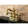 Kingston Polished Brass 2 Handle 4" Centerset Bathroom Faucet w Drain KB1602AL