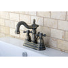 Kingston Vintage Brass 2 Handle 4" Centerset Bathroom Faucet w Drain KB1603AX