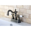 Kingston Vintage Brass 2 Handle 4" Centerset Bathroom Faucet w Drain KB1603PL