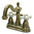 Kingston Vintage Brass 2 Handle 4" Centerset Bathroom Faucet w Drain KB1603PX