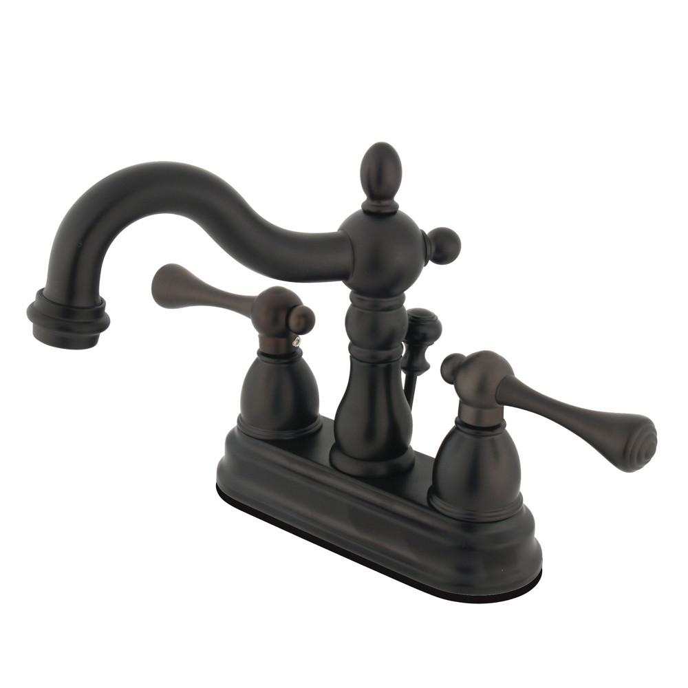 Kingston Oil Rubbed Bronze 2 Handle 4" Centerset Bathroom Faucet KB1605BL