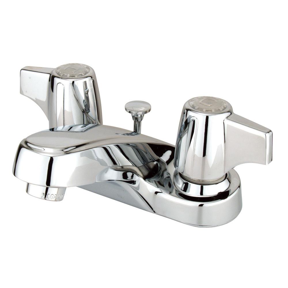 Kingston Brass Chrome 2 Handle 4" Centerset Bathroom Faucet w Pop-up KB160B