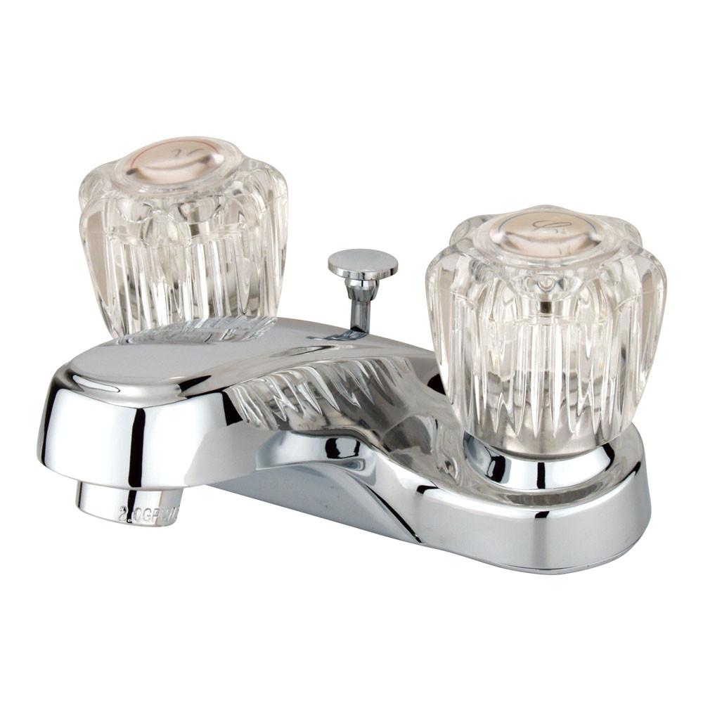 Kingston Brass Chrome 2 Handle 4" Centerset Bathroom Faucet w Pop-up KB161B