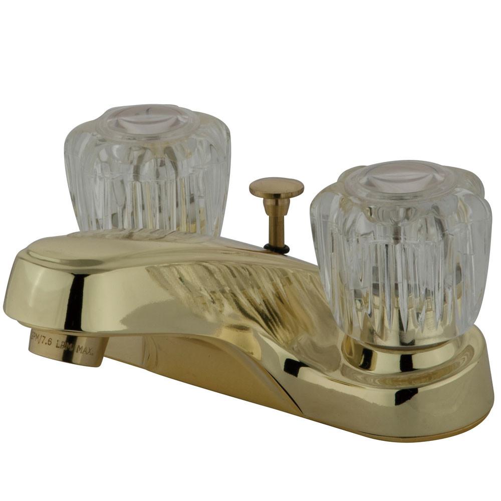 Kingston Polished Brass 2 Handle 4" Centerset Bathroom Faucet w Pop-up KB162B
