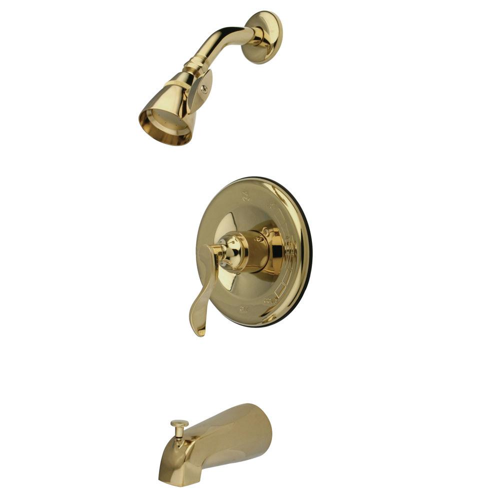 Kingston Brass Polished Brass NuFrench tub & shower combination faucet KB1632DFL