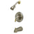 Satin Nickel/Polished Brass Magellan tub and shower combination faucet KB1639