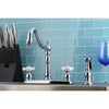 Kingston Brass Chrome 8" Centerset Kitchen Faucet with Brass Sprayer KB1751PXBS