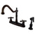 Kingston Oil Rubbed Bronze Centerset Kitchen Faucet w Brass Sprayer KB1755AXBS