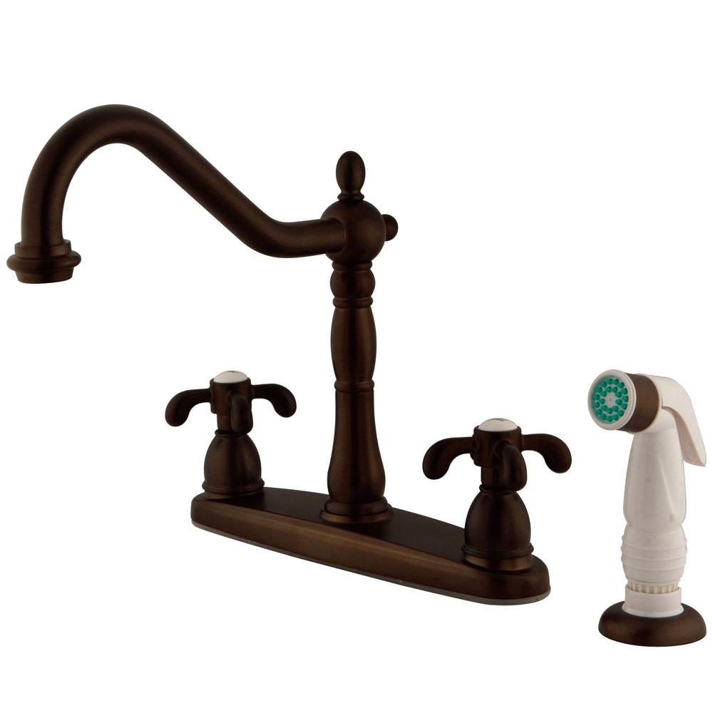 Kingston Brass French Country Widespread Kitchen Faucet, Oil