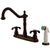 Kingston Oil Rubbed Bronze 8" Centerset Kitchen Faucet w/ White Sprayer KB1755TX