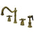 Kingston Vintage Brass 8" Center Kitchen Faucet with Brass Sprayer KB1793AXBS