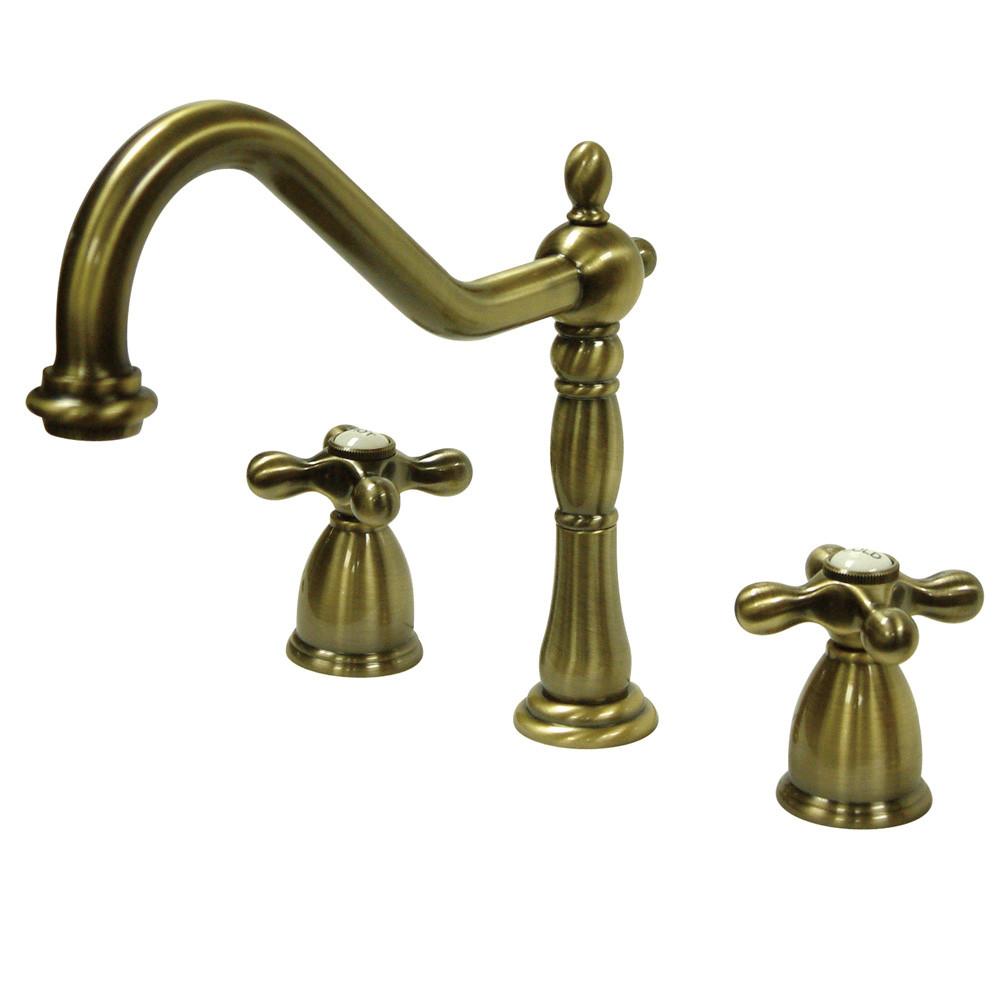 Kingston Brass Vintage Brass 8" Center Kitchen Faucet without Deck KB1793AXLS