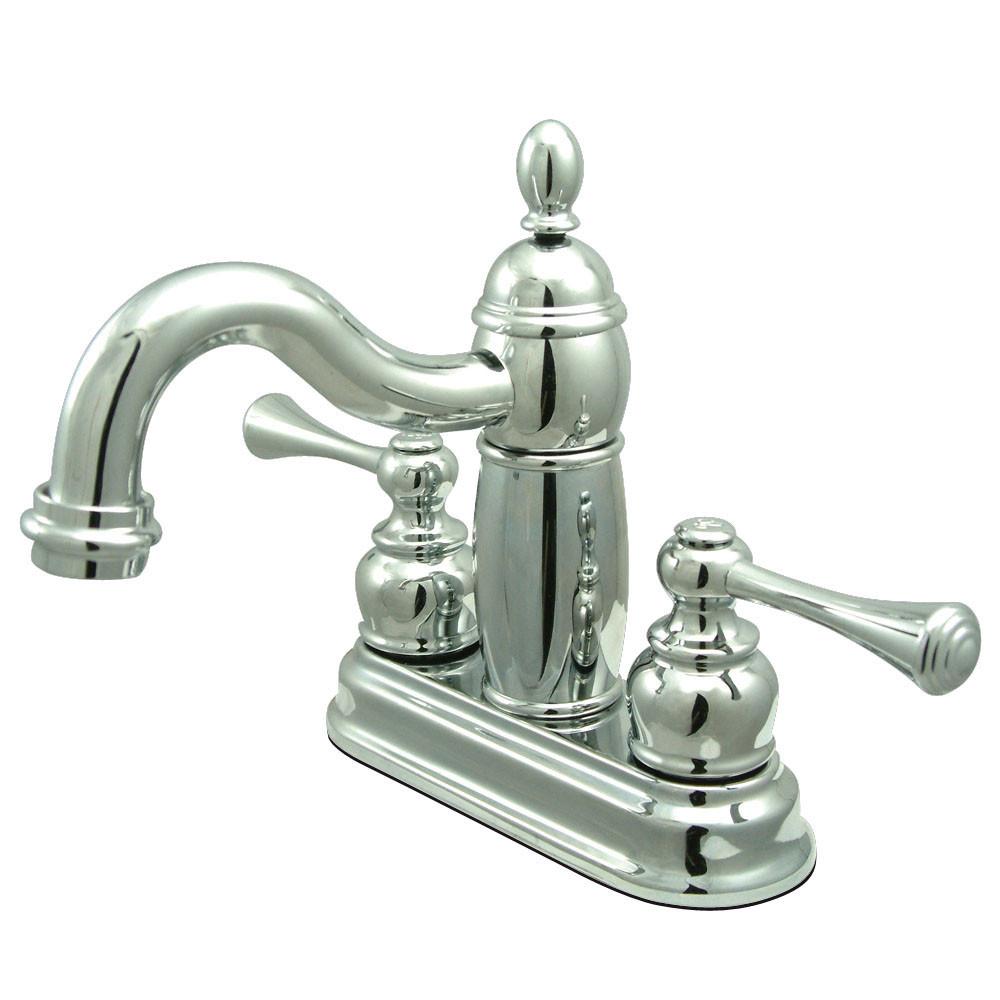 Kingston Brass Chrome 2 Handle 4" Centerset Bathroom Faucet with Pop-up KB1901BL