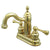 Kingston Polished Brass 2 Handle 4" Centerset Bathroom Faucet w Drain KB1902BL