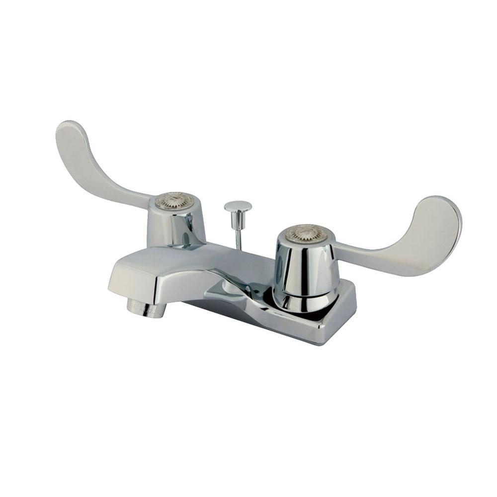 Kingston Brass Chrome 2 Handle 4" Centerset Bathroom Faucet with Pop-up KB191