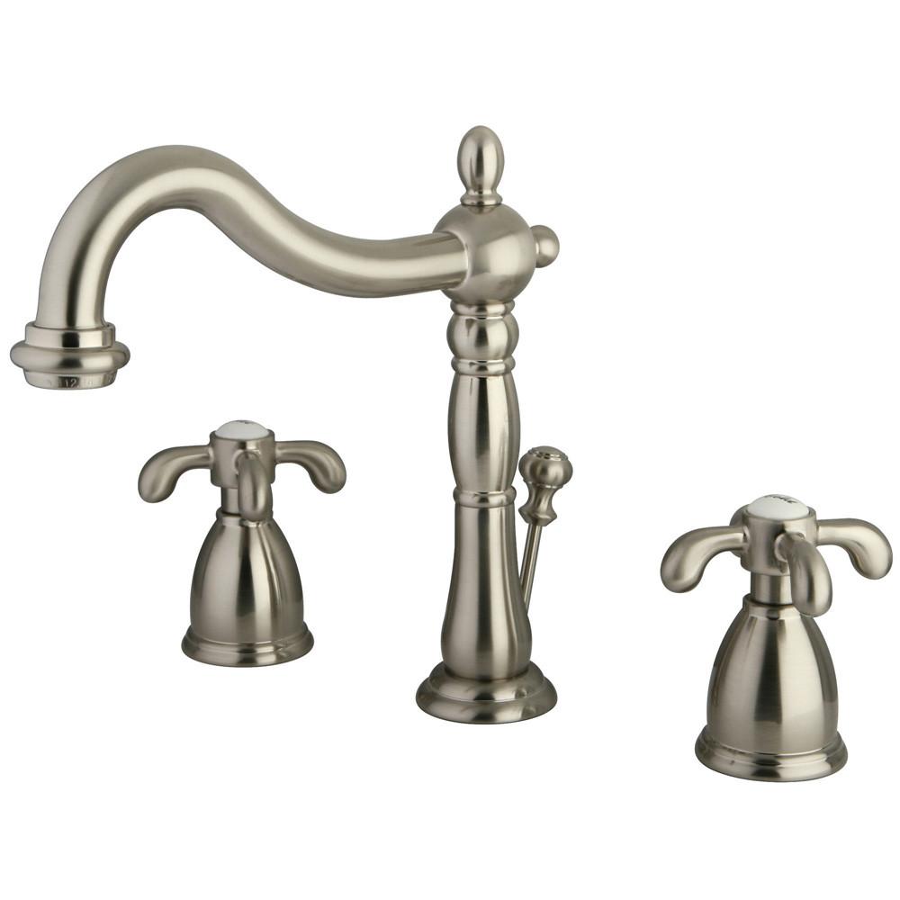 Kingston Brass Satin Nickel French Country Widespread Bathroom Faucet KB1978TX