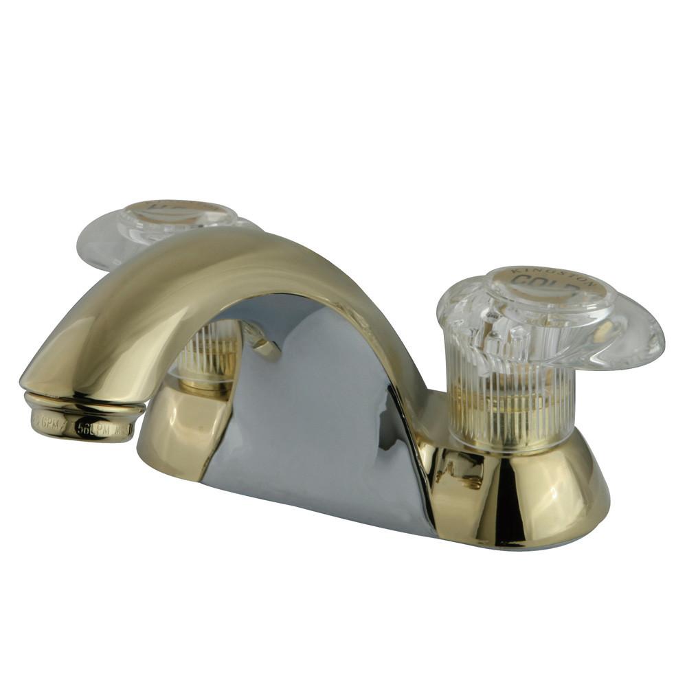 Kingston Brass Polished Brass 2 Handle 4" Centerset Bathroom Faucet KB2152LP