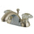 Kingston Satin Nickel 2 Handle 4" Centerset Bathroom Faucet with Pop-up KB2158B