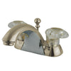 Kingston Satin Nickel 2 Handle 4" Centerset Bathroom Faucet with Pop-up KB2158