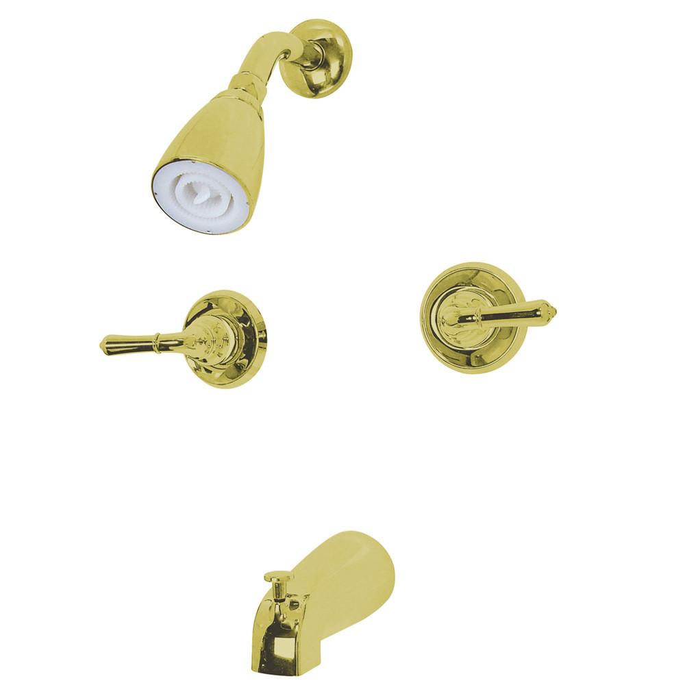 Polished Brass Magellan two handle tub and shower combination faucet KB242