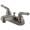 Kingston Satin Nickel 2 Handle 4" Centerset Bathroom Faucet w Pop-up KB258B