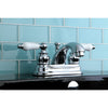 Kingston Brass Chrome 2 Handle 4" Centerset Bathroom Faucet with Pop-up KB2601PL