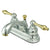 Kingston Chrome/Polished Brass 4" Centerset Bathroom Faucet w Pop-up KB2604AL