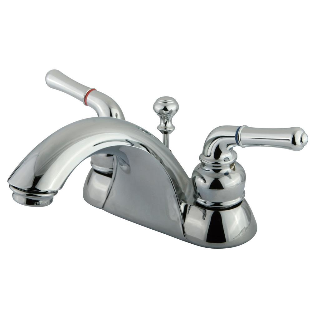 Kingston Brass Chrome 2 Handle 4" Centerset Bathroom Faucet with Pop-up KB2621B