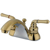 Kingston Polished Brass 2 Handle 4" Centerset Bathroom Faucet with Pop-up KB2622