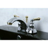Kingston Chrome/Polished Brass 4" Centerset Bathroom Faucet w Pop-up KB2624
