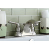 Kingston Satin Nickel 2 Handle 4" Centerset Bathroom Faucet with Pop-up KB2628B