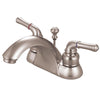 Kingston Satin Nickel 2 Handle 4" Centerset Bathroom Faucet with Pop-up KB2628