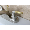 Kingston Satin Nickel/Polished Brass 4" Centerset Bathroom Faucet KB2629