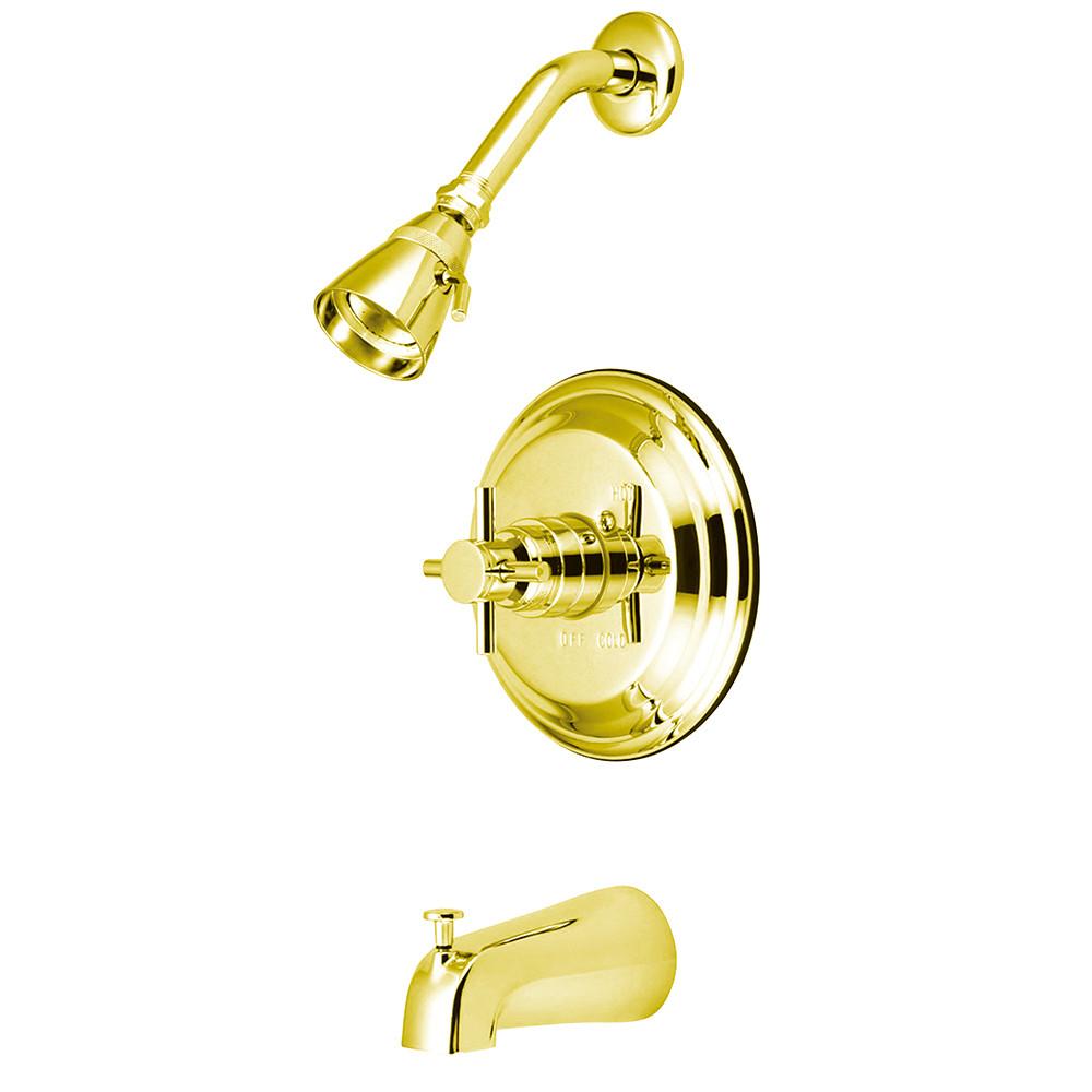 Kingston Concord Polished Brass Single Handle Tub & Shower Faucet KB2632DX