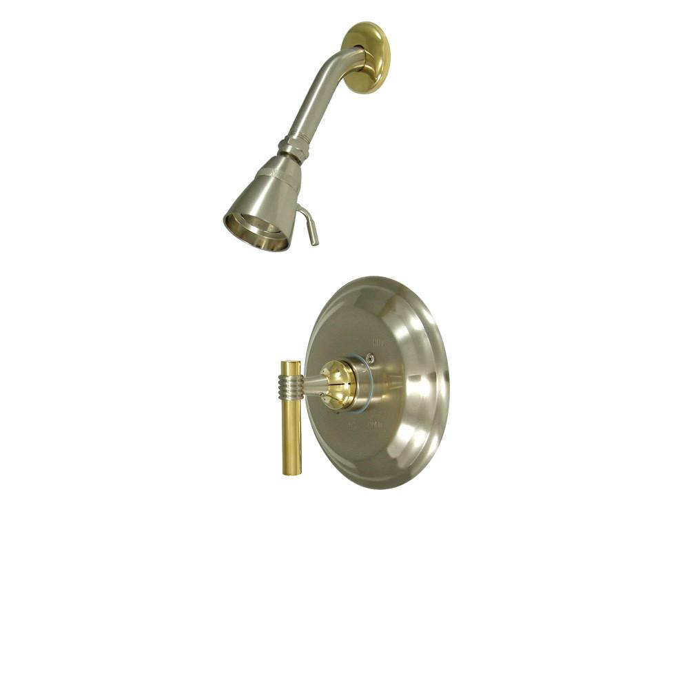 Kingston Satin Nickel/Polished Brass Single Handle Shower Only Faucet KB2639MLSO
