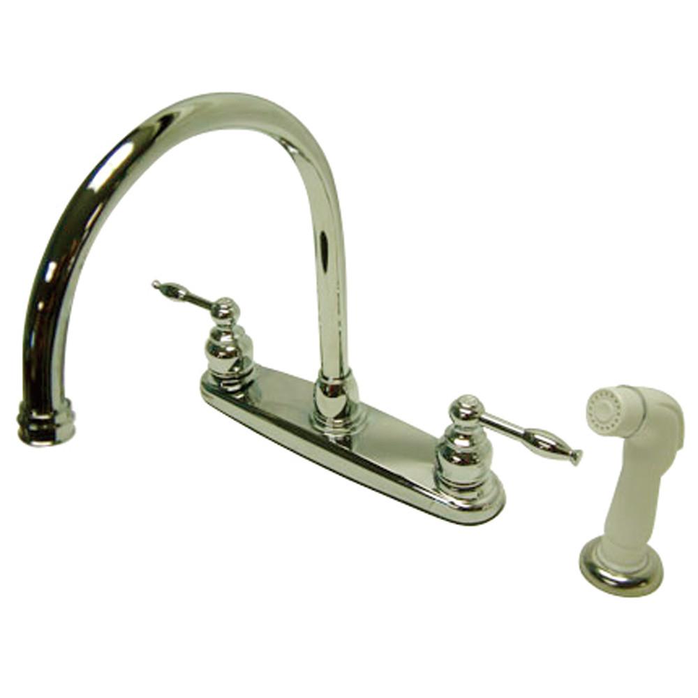 Kingston Brass KS1278ALBS Heritage Bridge Kitchen Faucet, 8-3/4 outlets