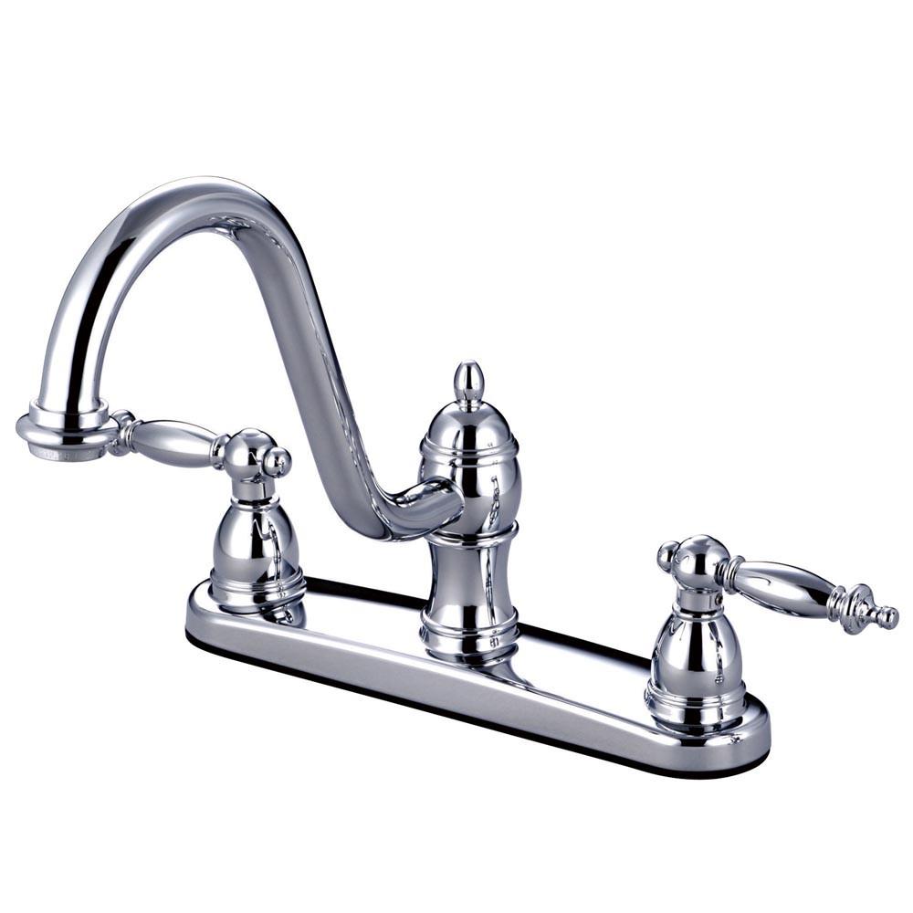 Kingston Brass Chrome Templeton 8" Kitchen Faucet Without Sprayer KB3111TLLS