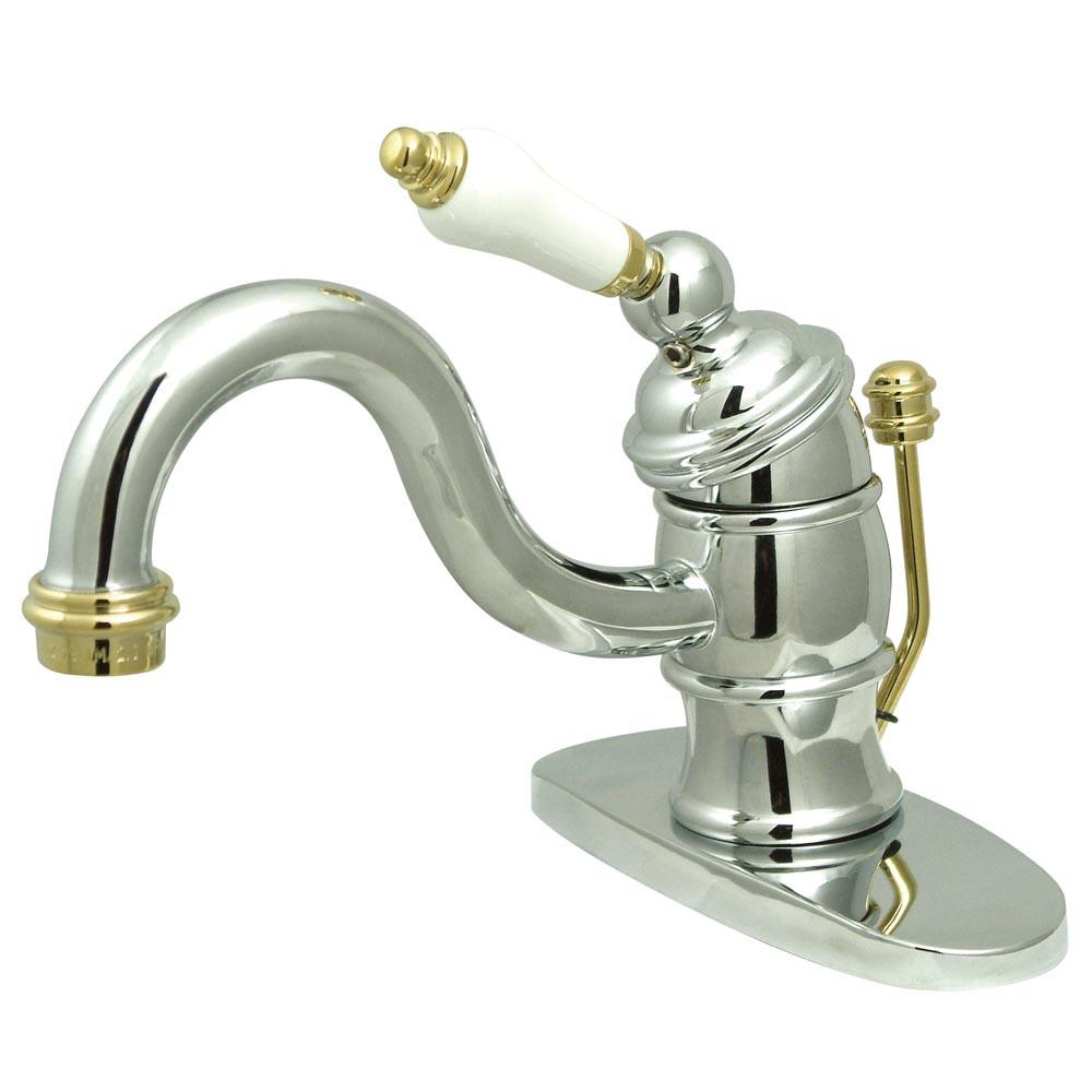 Kingston Chrome/Polished Brass Single Handle Centerset Bathroom Faucet KB3404PL