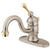 Kingston Satin Nickel / Polished Brass 1 Hdl Centerset Bathroom Faucet KB3409BL