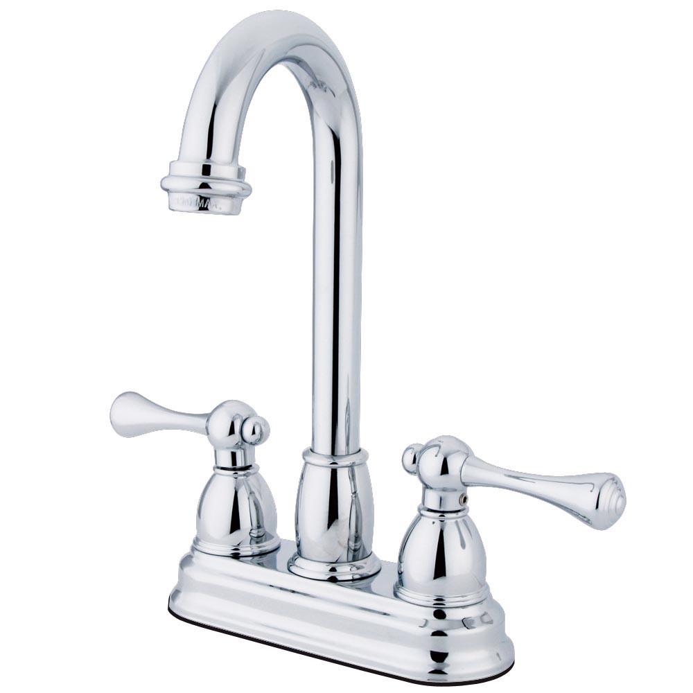 Kingston Brass Chrome Two Handle 4" Centerset Bar Prep Sink Faucet KB3491BL