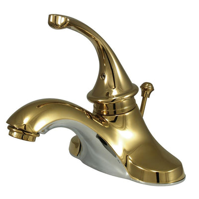 Kingston Polished Brass Georgian 4" bathroom centerset faucet w drain KB3542GL