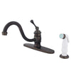 Kingston Oil Rubbed Bronze Single Handle 8" Kitchen Faucet with Sprayer KB3575BL