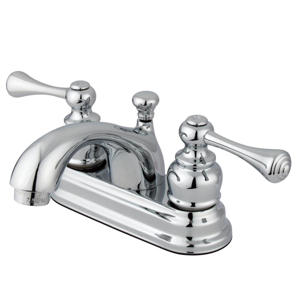 Kingston Brass Chrome 2 Handle 4" Centerset Bathroom Faucet with Pop-up KB3601BL
