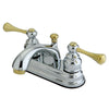 Kingston Chrome / Polished Brass 4" Centerset Bathroom Faucet w Pop-up KB3604BL