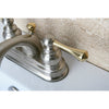 Kingston Satin Nickel / Polished Brass 4" Centerset Bathroom Faucet KB3609BL