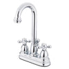 Kingston Chrome two handle 4" Centerset Bathroom Faucet with Pop-up KB3611AX