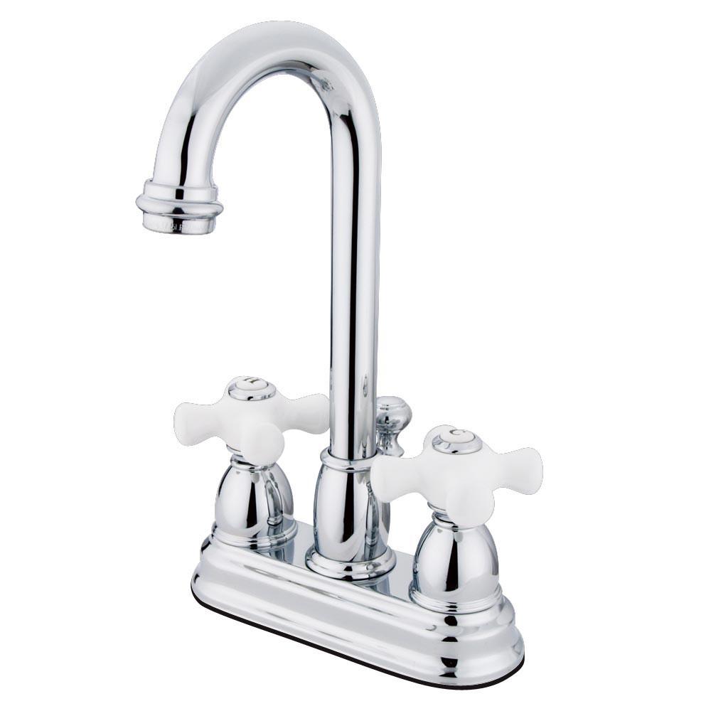 Kingston Chrome two handle 4" Centerset Bathroom Faucet with Pop-up KB3611PX