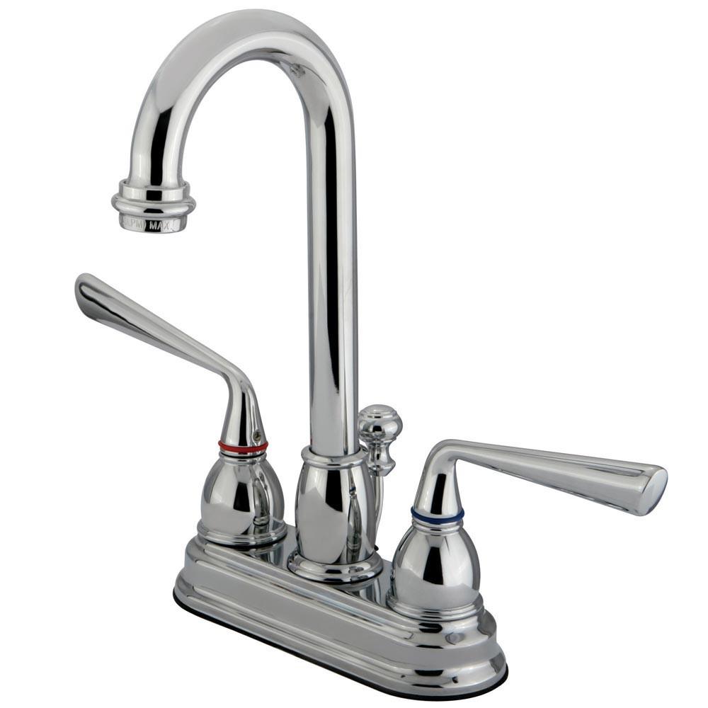 Kingston Silver Sage Chrome 4" Centerset Bathroom Faucet With Drain KB3611ZL
