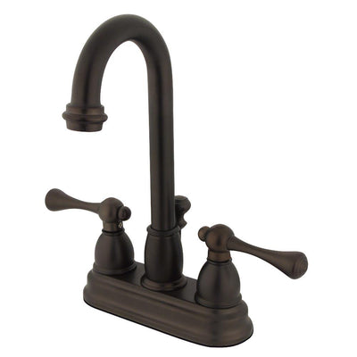 Kingston Oil Rubbed Bronze 2 handle 4" Centerset Bathroom Faucet KB3615BL