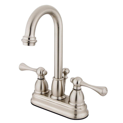 Kingston Satin Nickel 2 handle 4" Centerset Bathroom Faucet with Pop-up KB3618BL